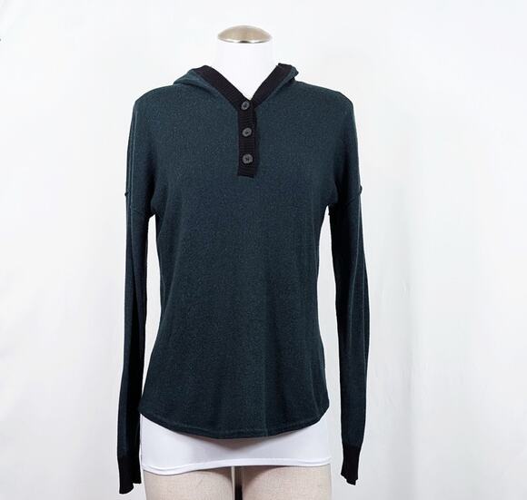 Smartwool Sweaters - Smartwool Sweater Hoodie Shadow Pine Green Black Pullover Women's Size M